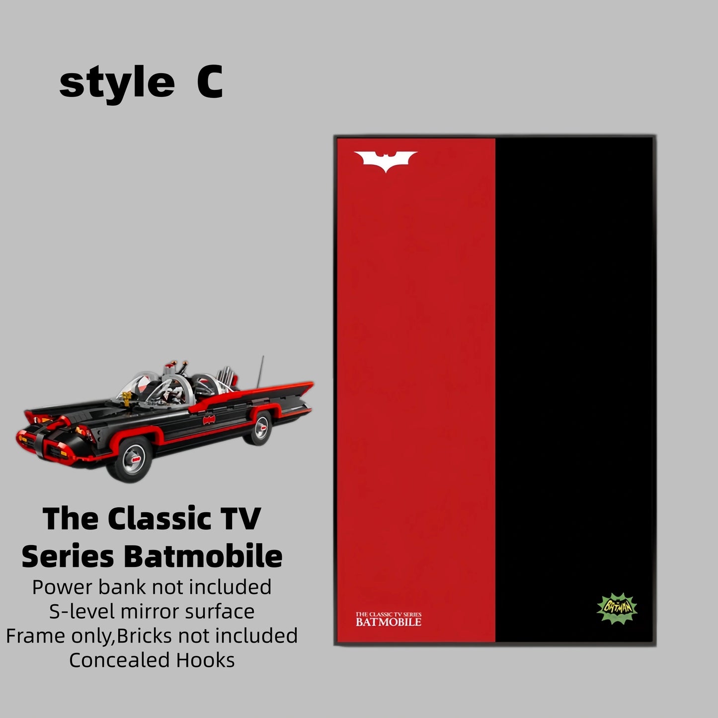 Wall Display Frame For LEGO BATMAN™ 76328 The Classic TV SERIES BATMOBILE™ (Model not included)