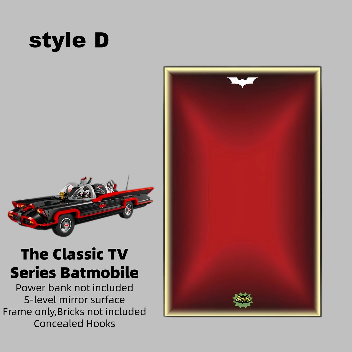 Wall Display Frame For LEGO BATMAN™ 76328 The Classic TV SERIES BATMOBILE™ (Model not included)