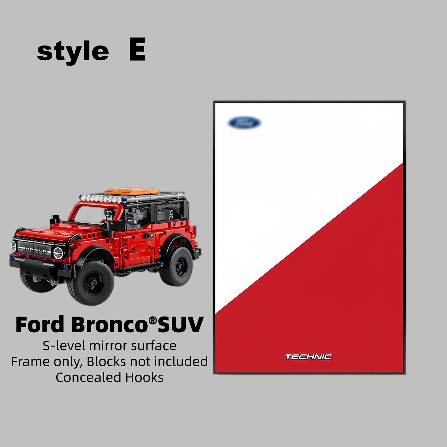 Wall Display Frame For LEGO® Technic™ Ford Bronco® SUV Mid-Size Car 42213(Model Not Included)