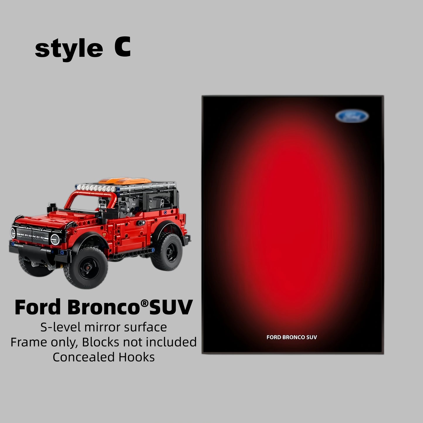 Wall Display Frame For LEGO® Technic™ Ford Bronco® SUV Mid-Size Car 42213(Model Not Included)