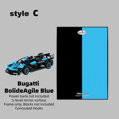 Wall Display Frame For LEGO® TECHNIC™ Bugatti Bolide Agile Blue Mid-Size Car 42162 (Model Not Included)