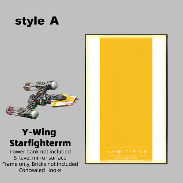 Wall Display Frame for LEGO® Star Wars 75181 Y-Wing Starfighter™(Model Not Included)