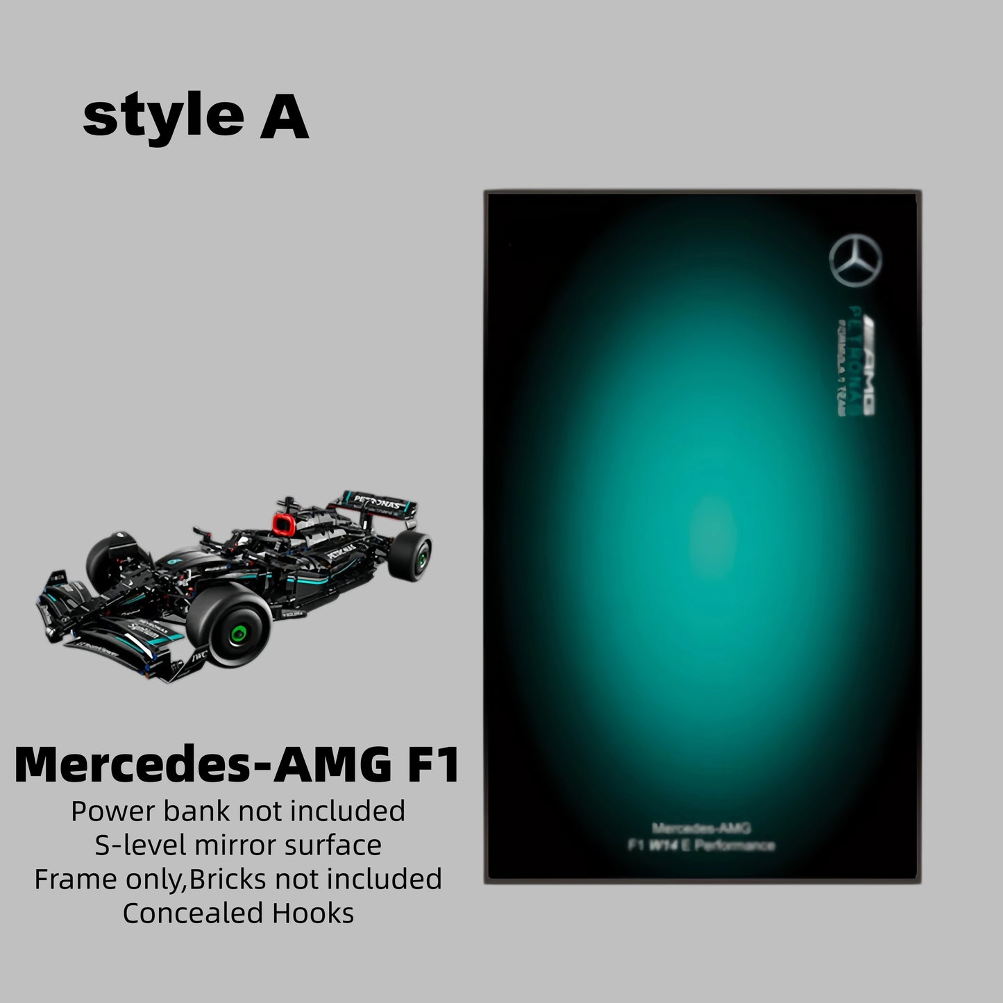 Wall Display Frame For LEGO® TECHNIC™ Mercedes AMG F1 42171(Model Not Included)