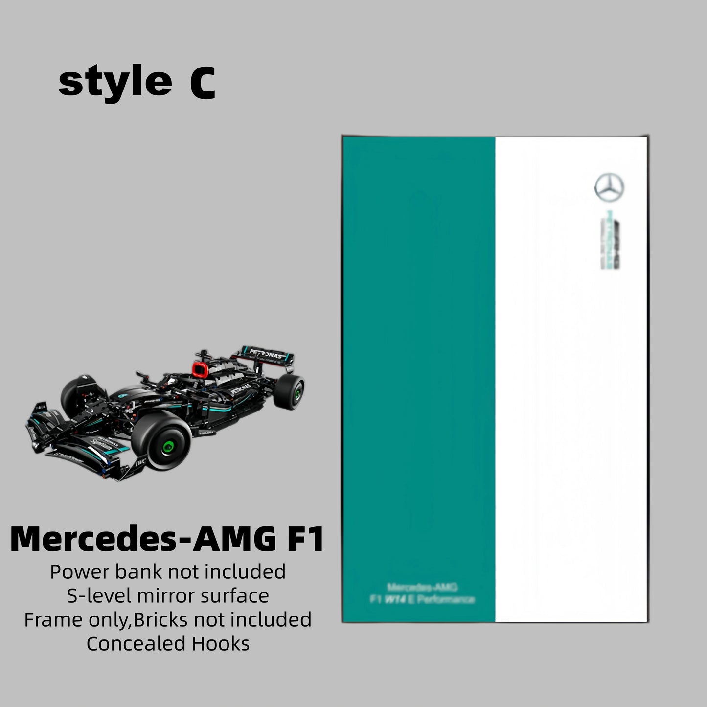 Wall Display Frame For LEGO® TECHNIC™ Mercedes AMG F1 42171(Model Not Included)