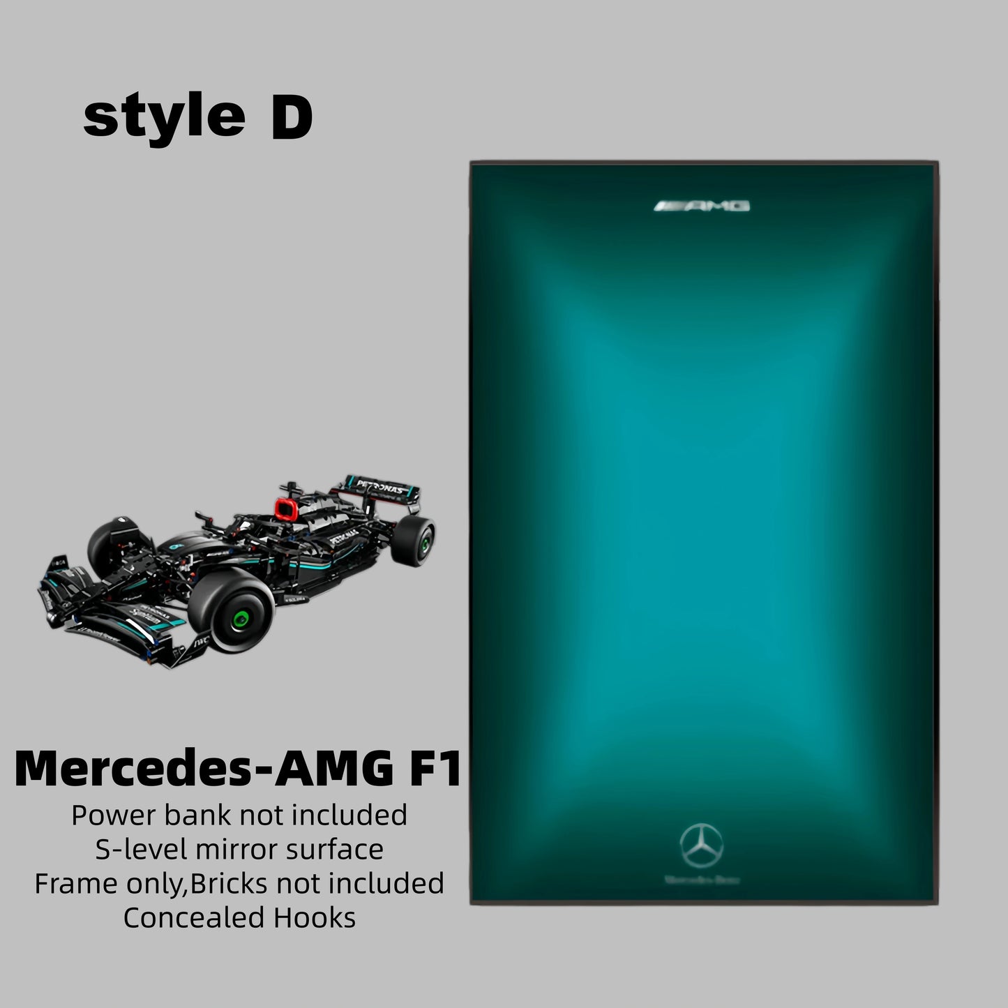 Wall Display Frame For LEGO® TECHNIC™ Mercedes AMG F1 42171(Model Not Included)