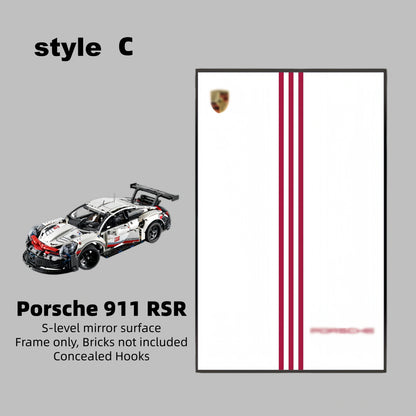 Wall Display Frame For LEGO® TECHNIC™ Porsche 911 RSR 42096(Model Not Included)