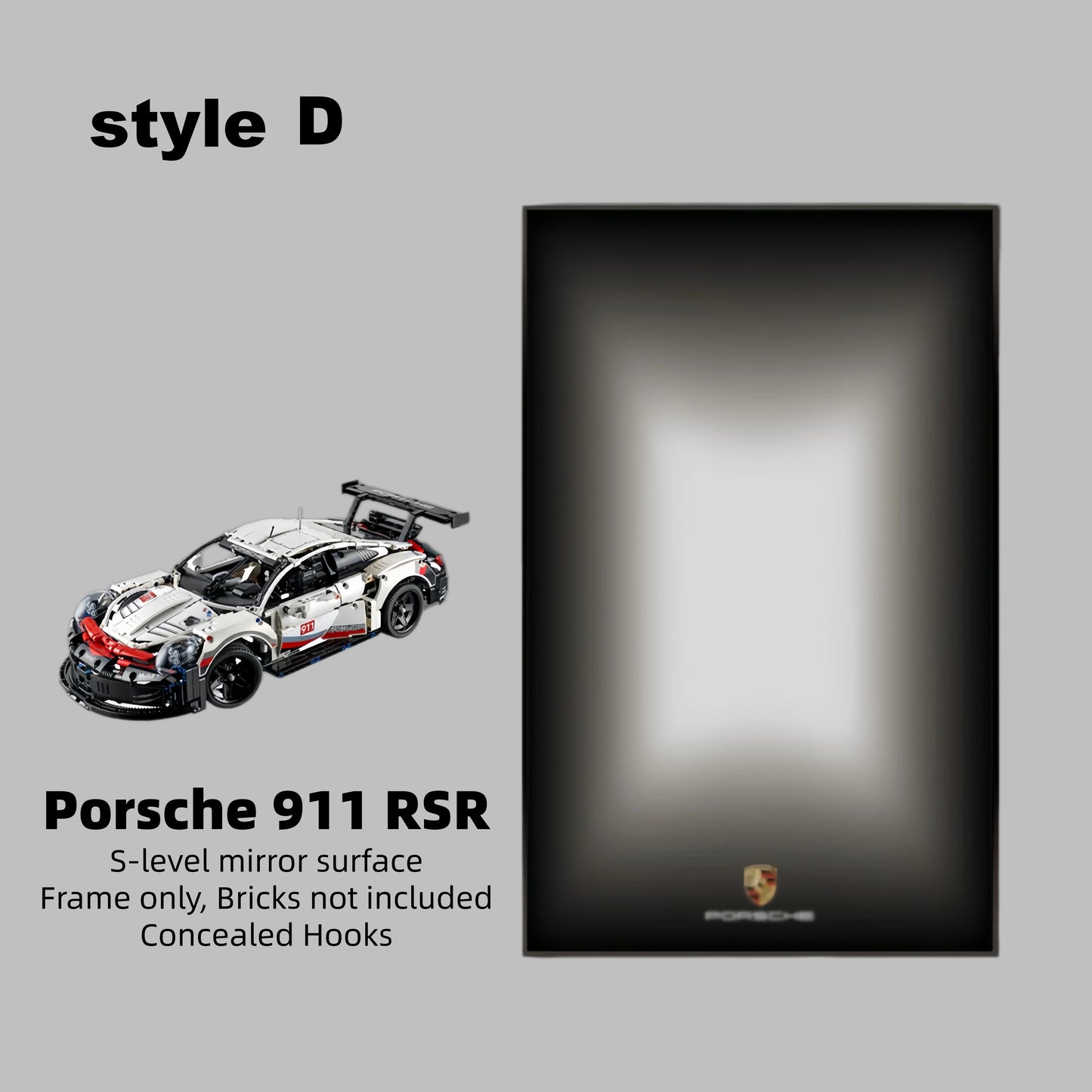 Wall Display Frame For LEGO® TECHNIC™ Porsche 911 RSR 42096(Model Not Included)