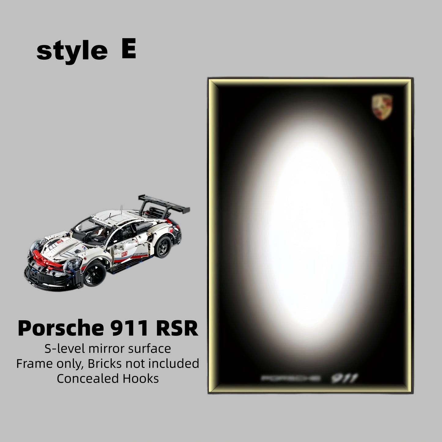 Wall Display Frame For LEGO® TECHNIC™ Porsche 911 RSR 42096(Model Not Included)