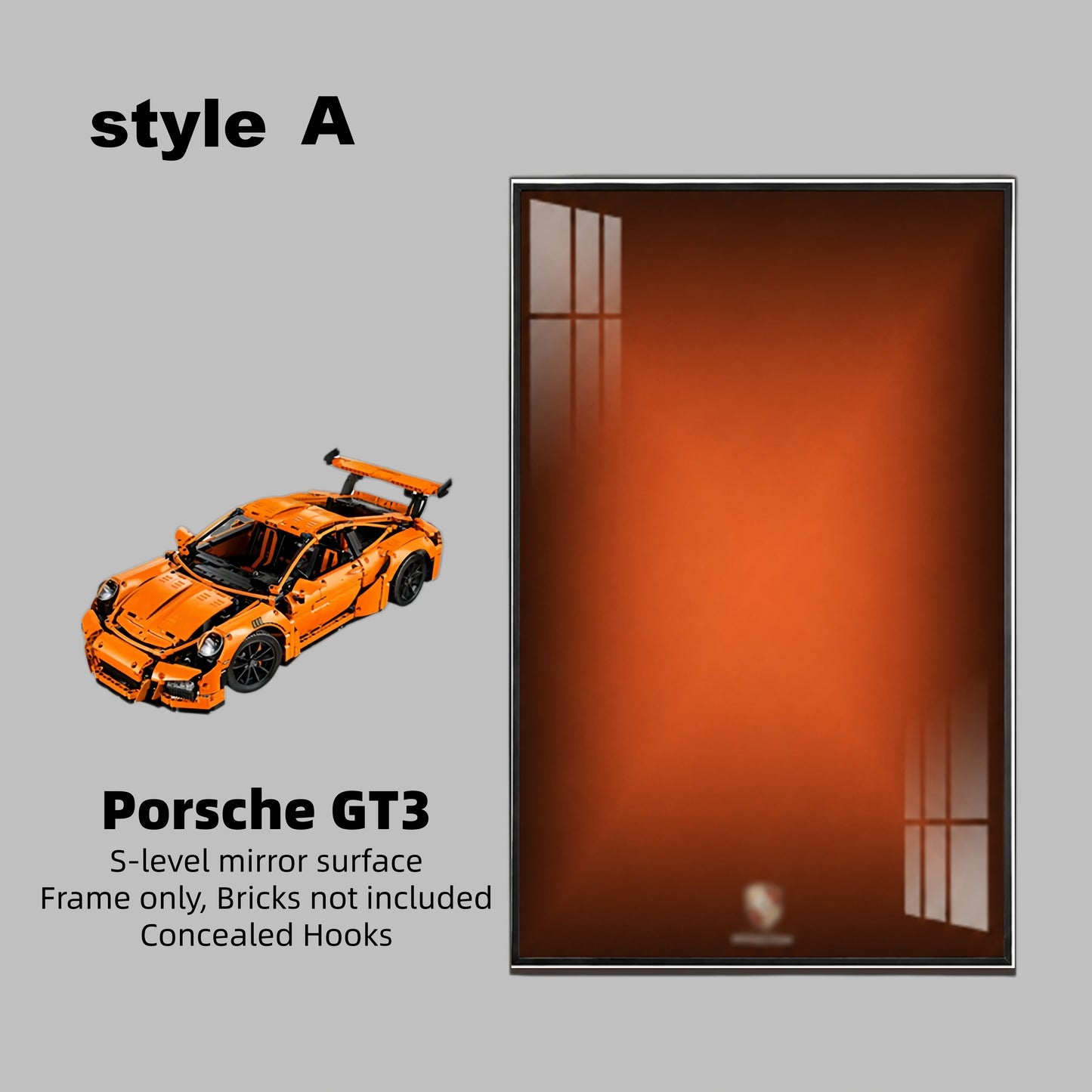 Wall Display Frame For LEGO® TECHNIC™ Porsche 911 GT3 RS 42056(Model Not Included)