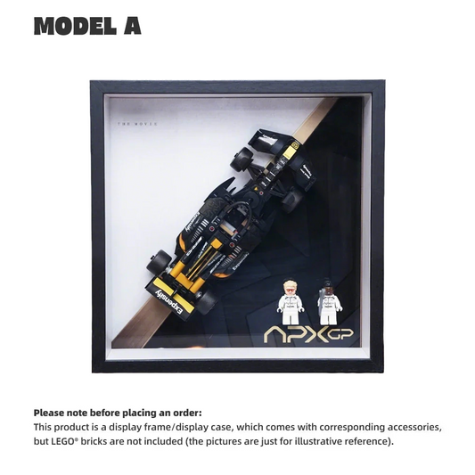 Display case for LEGO® 77252 APXGP Team Race Car from F1® The Movie.