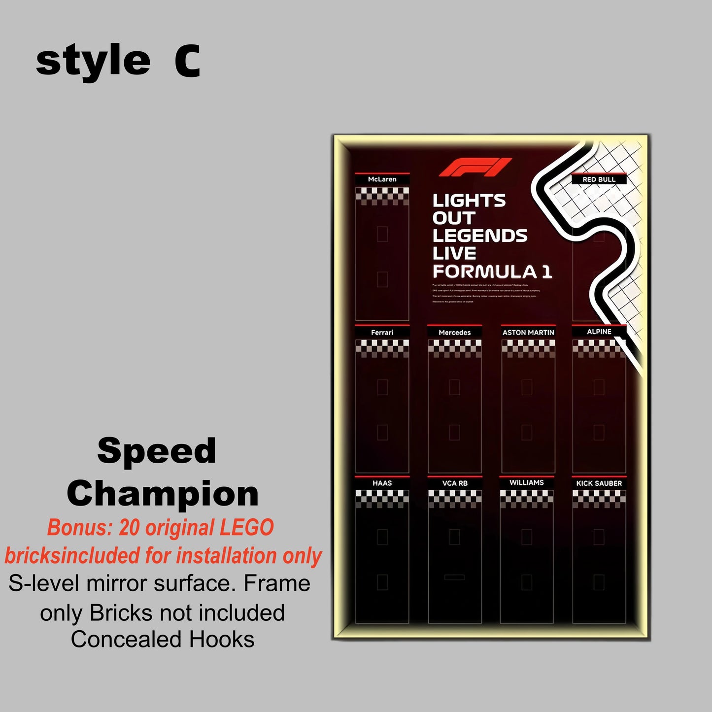 Car Display Frame for LEGO® Speed Champions f1 Series(Model Not Included)