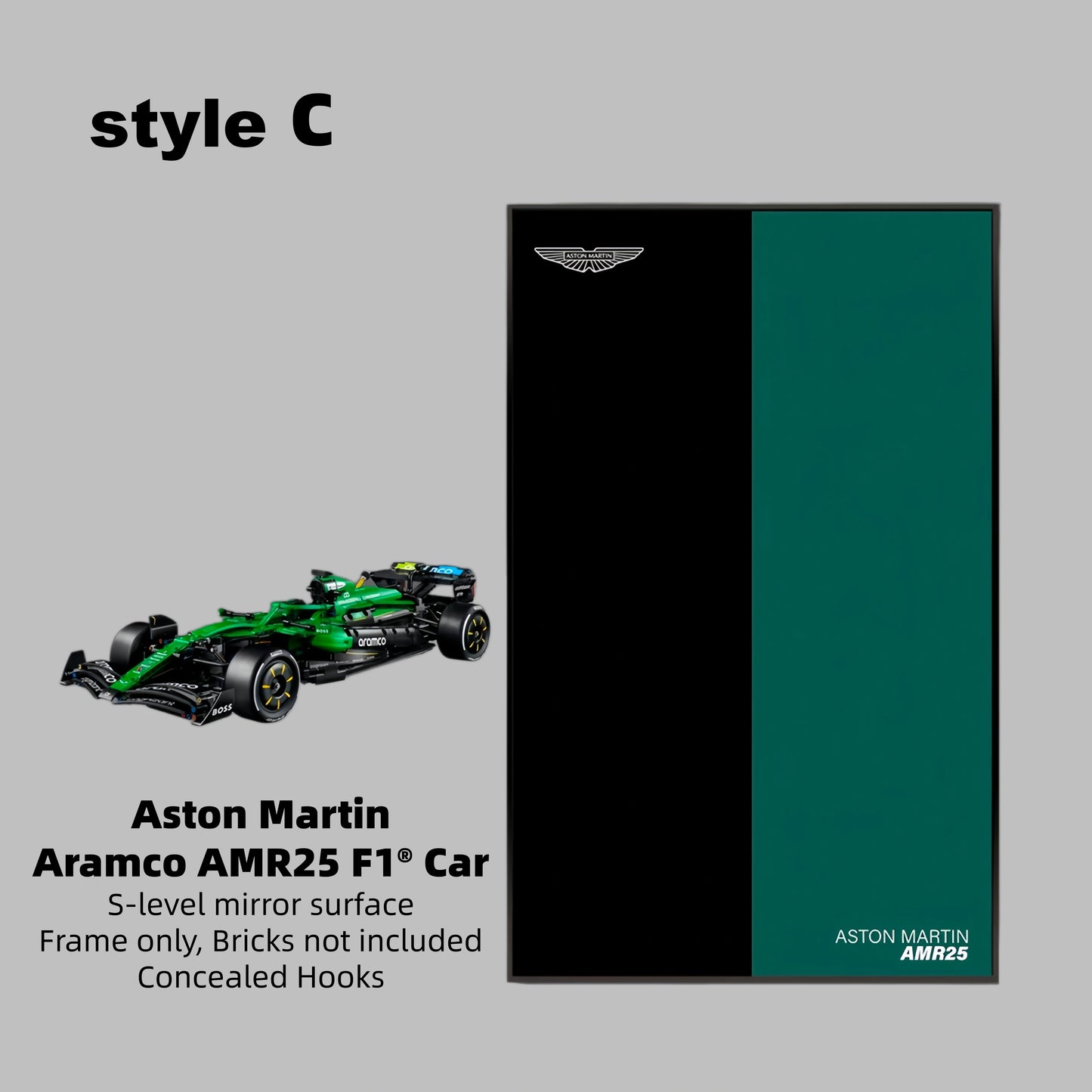 Wall Display Frame For LEGO Technic F1 42240 Aston Martin AMR25(Model not included)