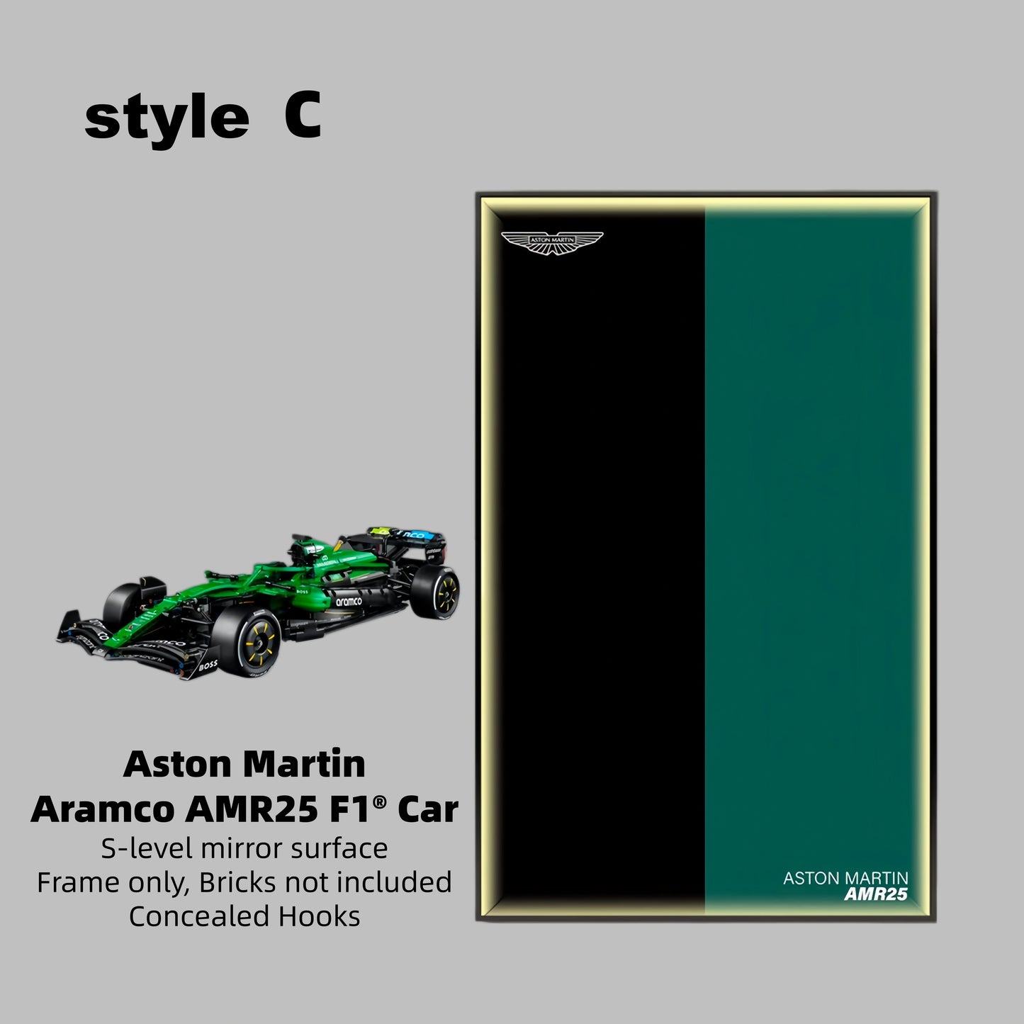 Wall Display Frame For LEGO Technic F1 42240 Aston Martin AMR25(Model not included)