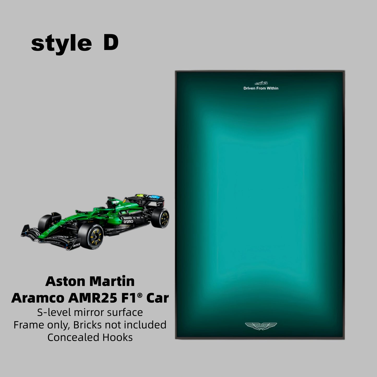 Wall Display Frame For LEGO Technic F1 42240 Aston Martin AMR25(Model not included)