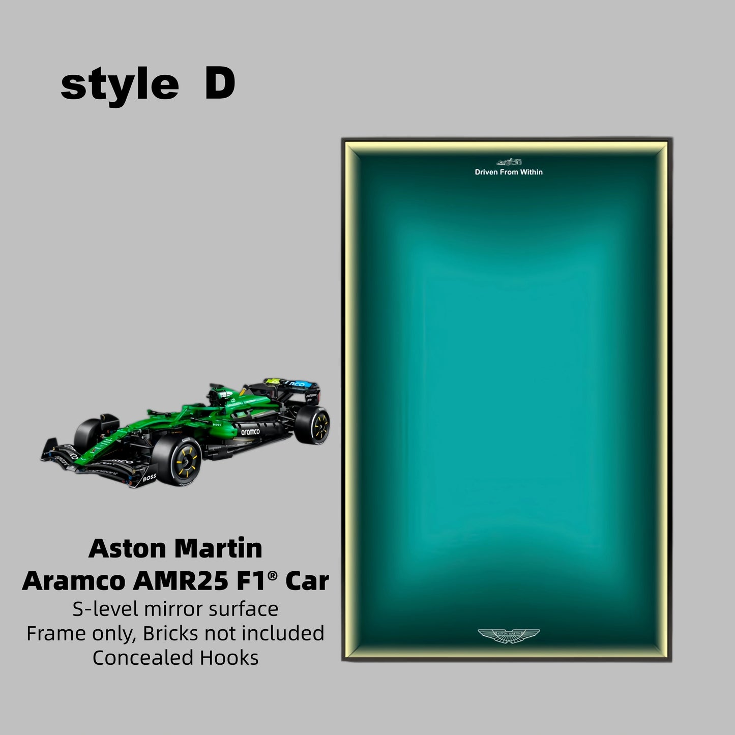 Wall Display Frame For LEGO Technic F1 42240 Aston Martin AMR25(Model not included)