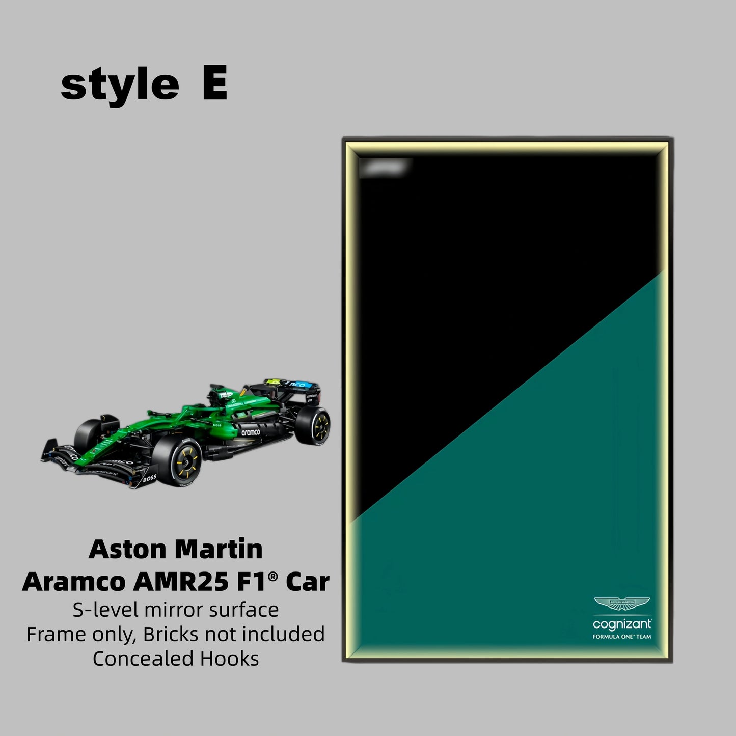 Wall Display Frame For LEGO Technic F1 42240 Aston Martin AMR25(Model not included)