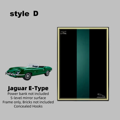 Wall Display Frame For Lego 11381 ICONS JAGUAR E-TYPE(Model not included)