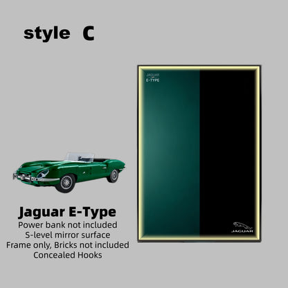 Wall Display Frame For Lego 11381 ICONS JAGUAR E-TYPE(Model not included)