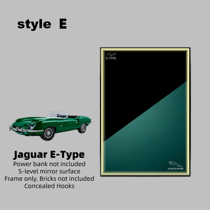 Wall Display Frame For Lego 11381 ICONS JAGUAR E-TYPE(Model not included)