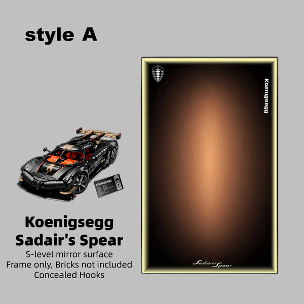Wall Display Frame For Lego 42232 Technic Koenigsegg Sadair’s Spear.(Model Not Included)