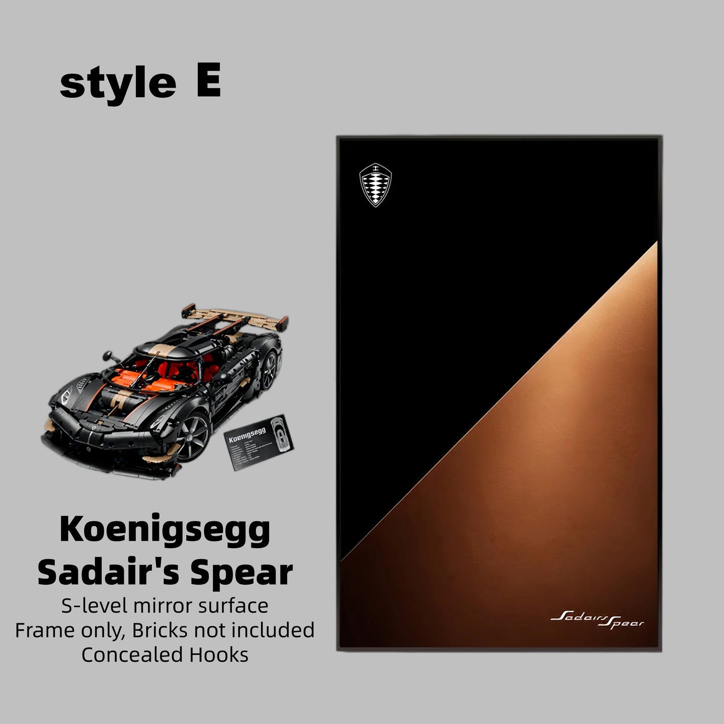 Wall Display Frame For Lego 42232 Technic Koenigsegg Sadair’s Spear.(Model Not Included)