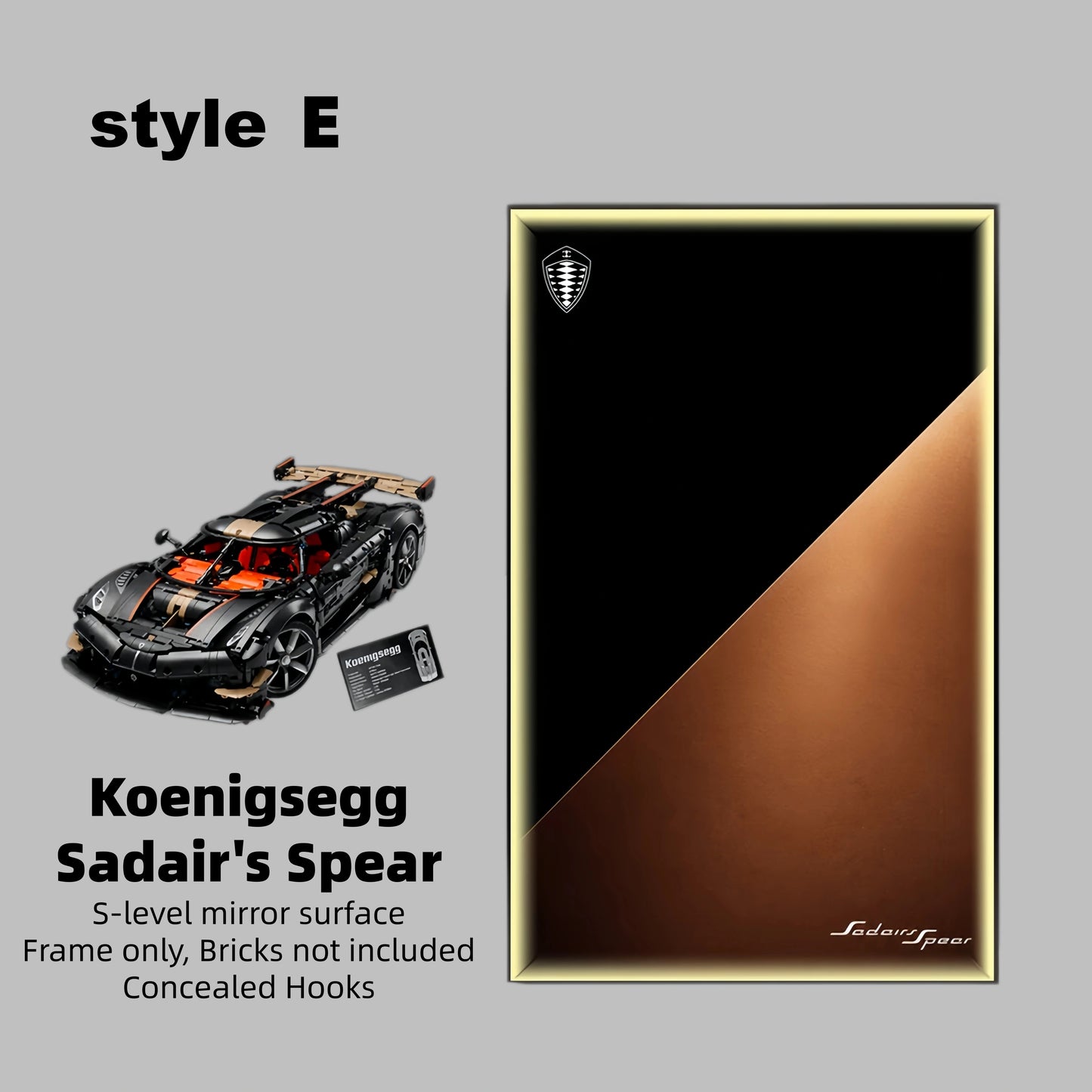 Wall Display Frame For Lego 42232 Technic Koenigsegg Sadair’s Spear.(Model Not Included)