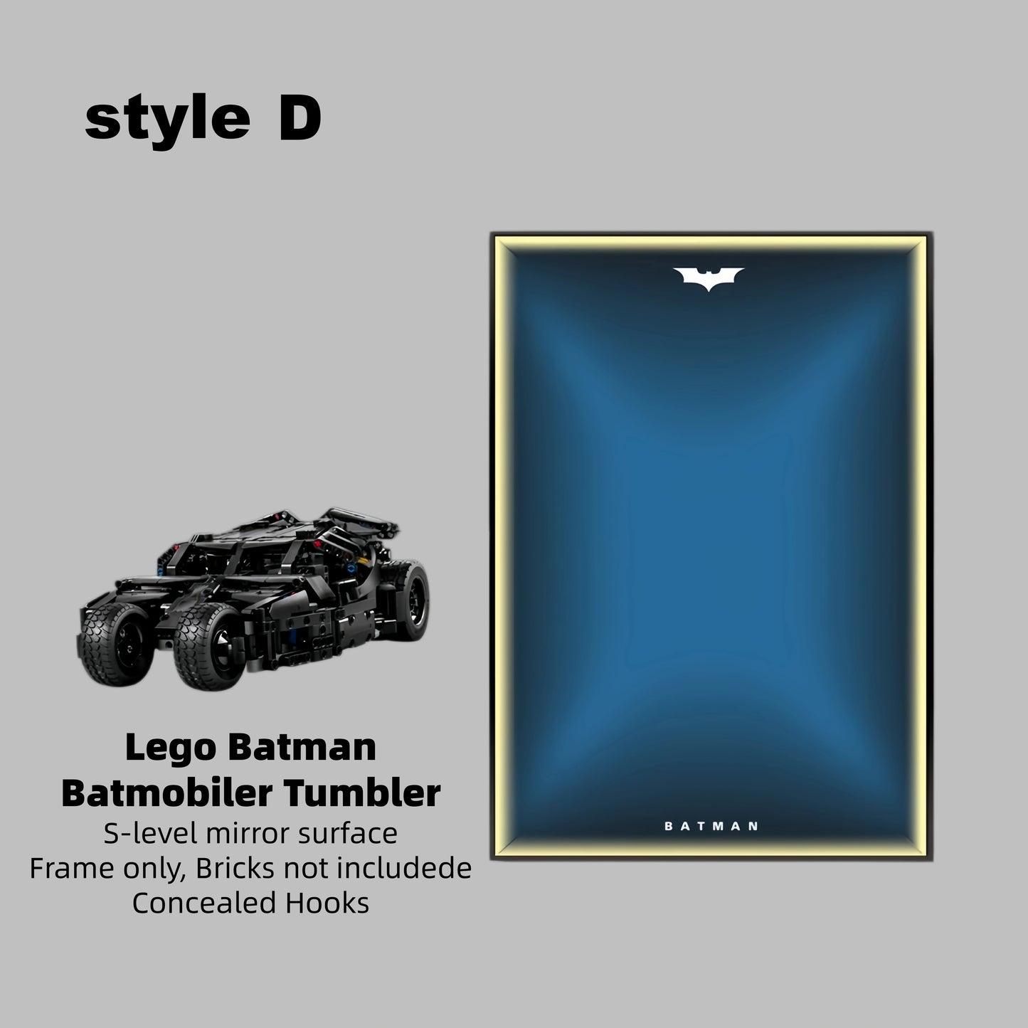 Wall Display Frame For Lego Batman 42239 BATMOBILE™ TUMBLER(Model Not Included)