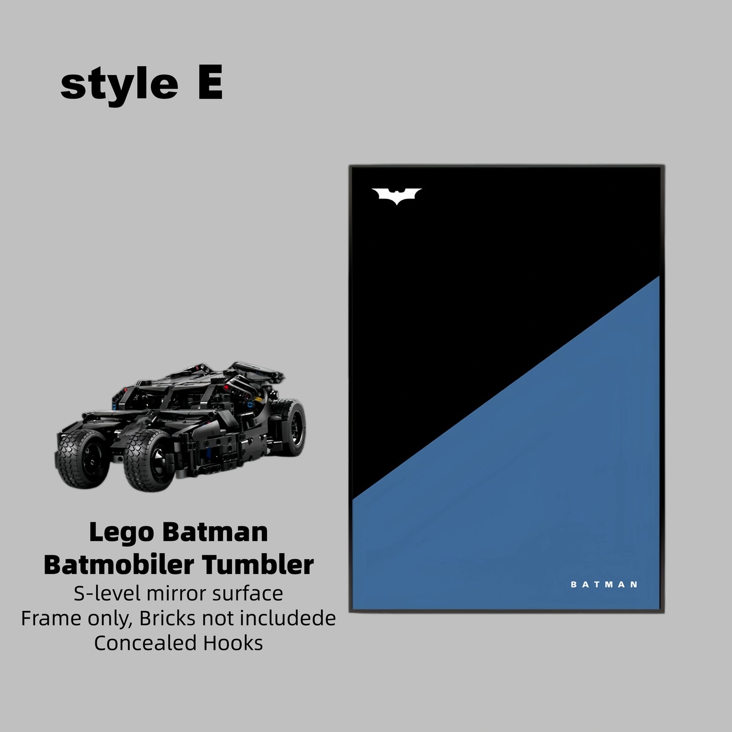 Wall Display Frame For Lego Batman 42239 BATMOBILE™ TUMBLER(Model Not Included)
