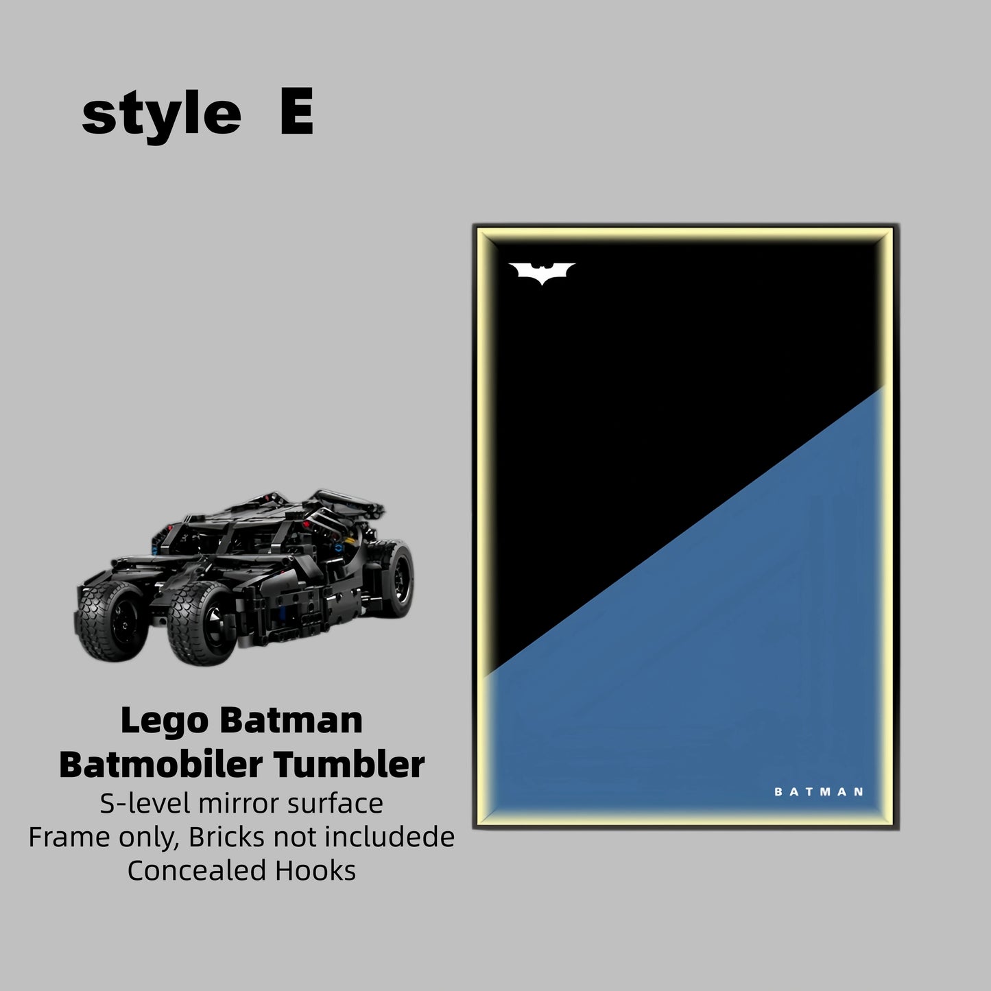 Wall Display Frame For Lego Batman 42239 BATMOBILE™ TUMBLER(Model Not Included)