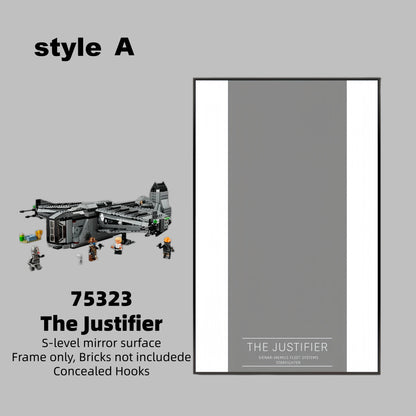 Wall Display Frame For  LEGO® STAR WARS 75323 The Justifier™(Model Not Included)