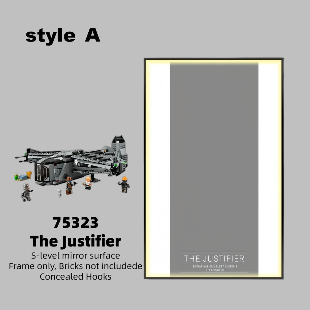 Wall Display Frame For  LEGO® STAR WARS 75323 The Justifier™(Model Not Included)