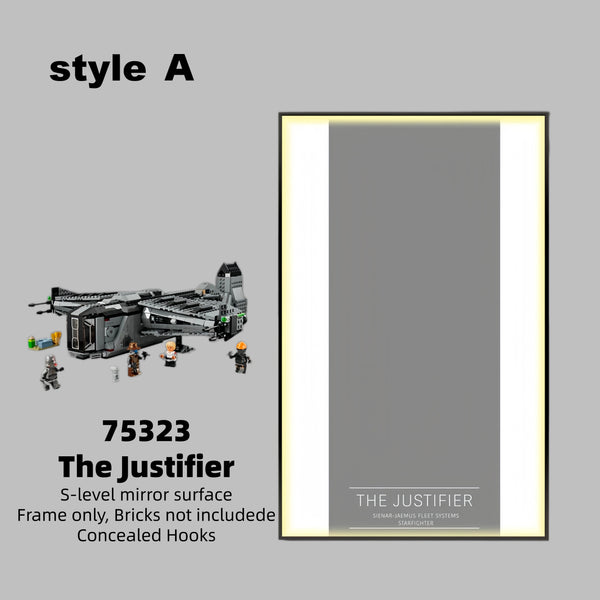Wall Display Frame For  LEGO® STAR WARS 75323 The Justifier™(Model Not Included)