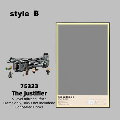 Wall Display Frame For  LEGO® STAR WARS 75323 The Justifier™(Model Not Included)