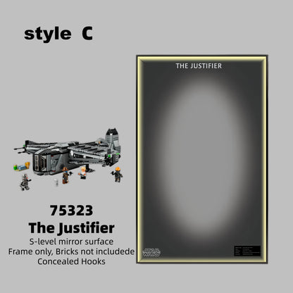 Wall Display Frame For  LEGO® STAR WARS 75323 The Justifier™(Model Not Included)