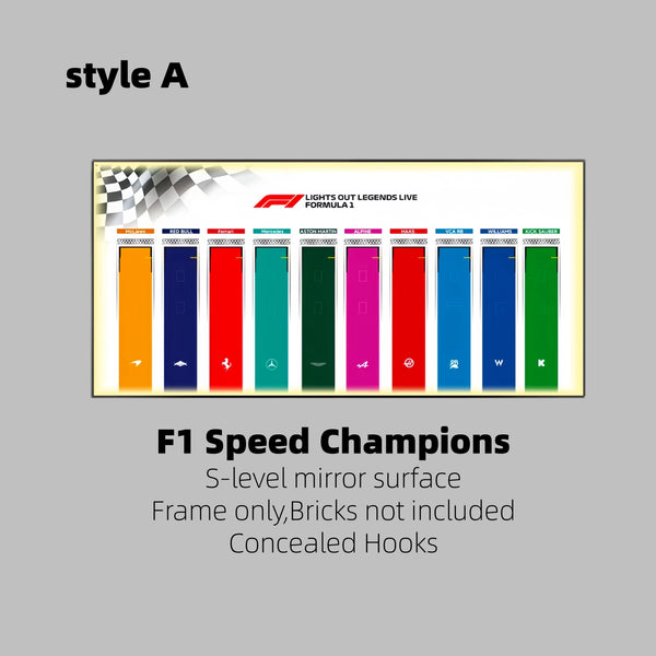 Wall Display Frame for LEGO® F1® Speed Champions F1 Cars Plus(Car not included)