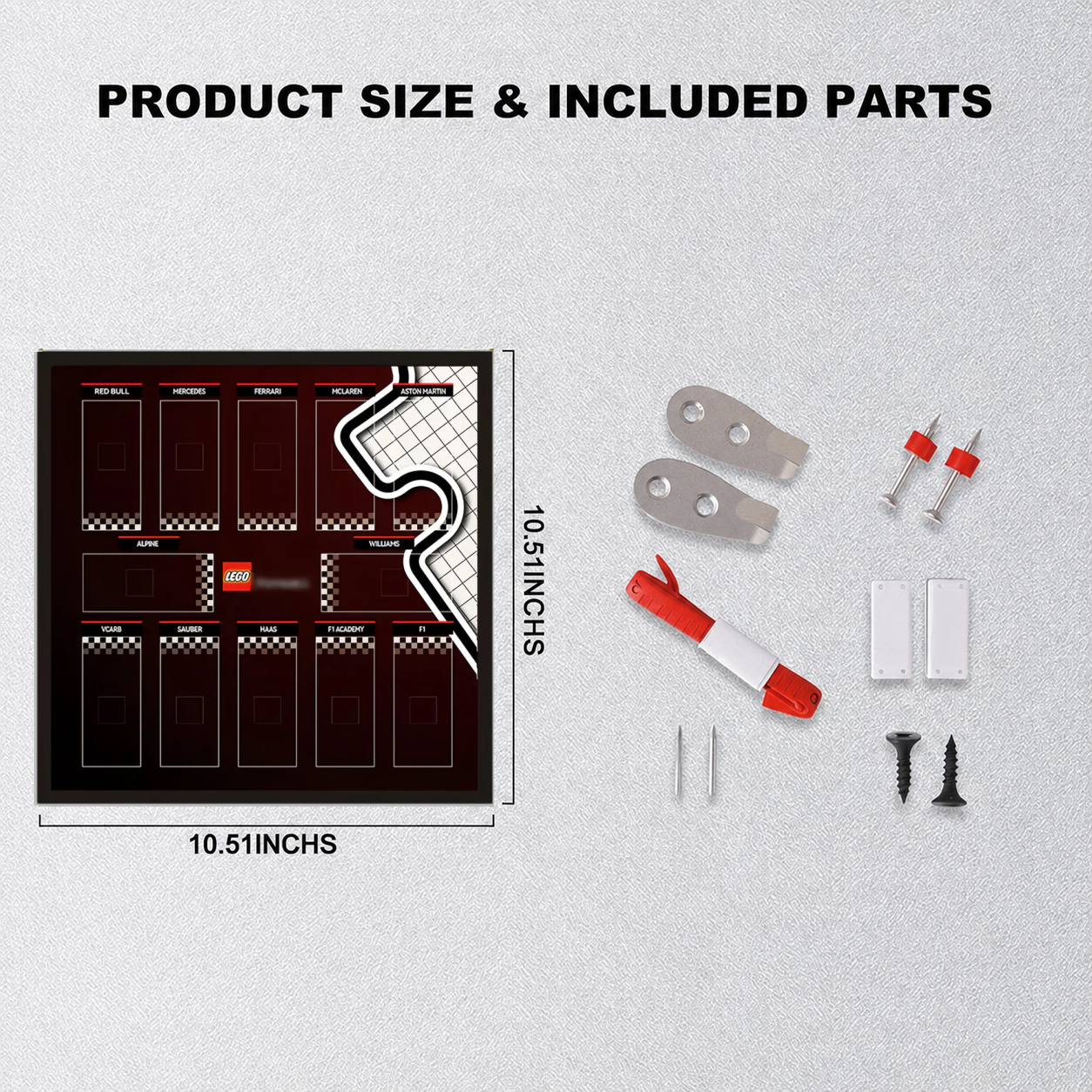 Display frame for LEGO® 71049 F1® Collectible Race Cars(Model Not Included)