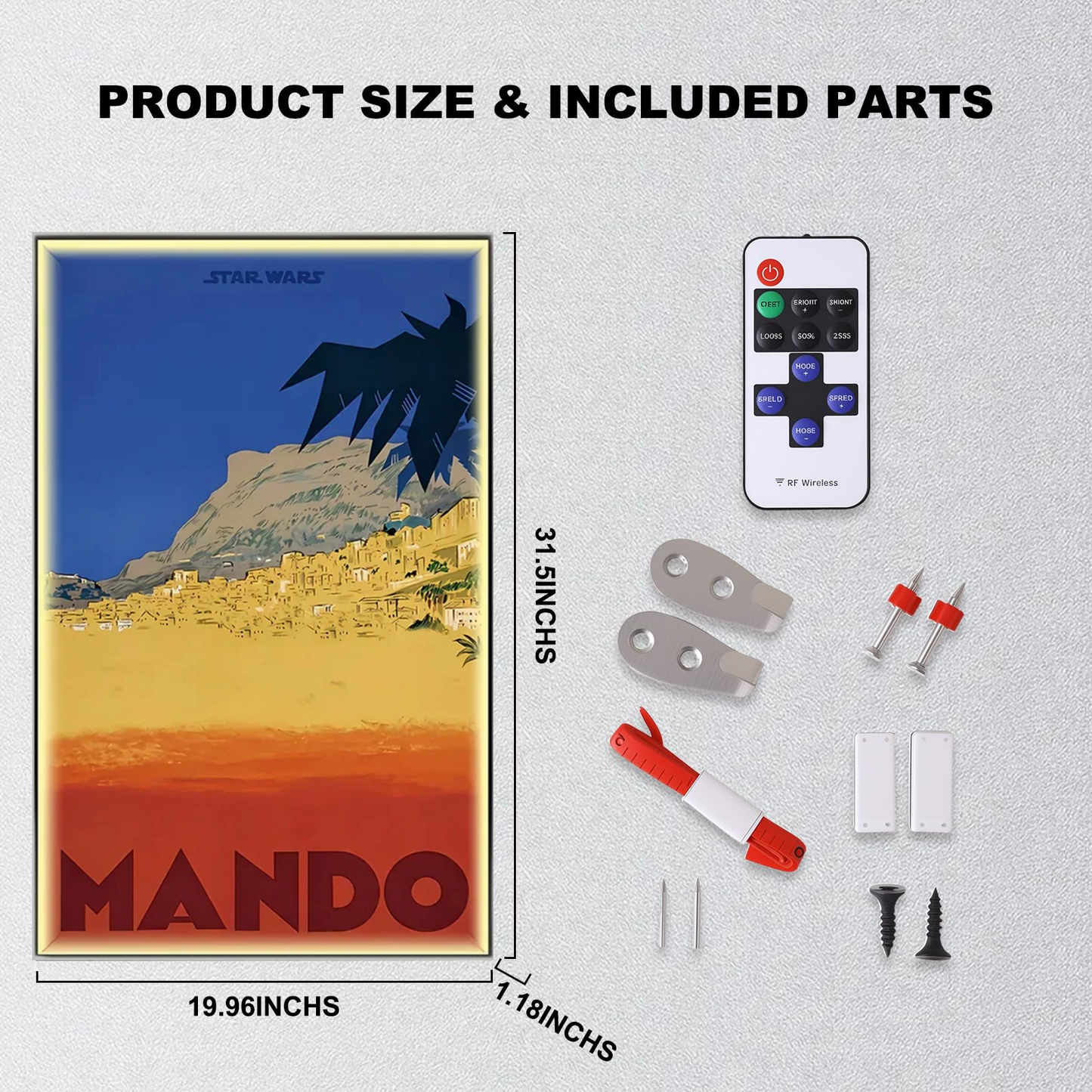 Wall Display Frame For LEGO® STAR WARS™ 75442 The Mandalorian's N1 Starfighter™ (Model Not Included)