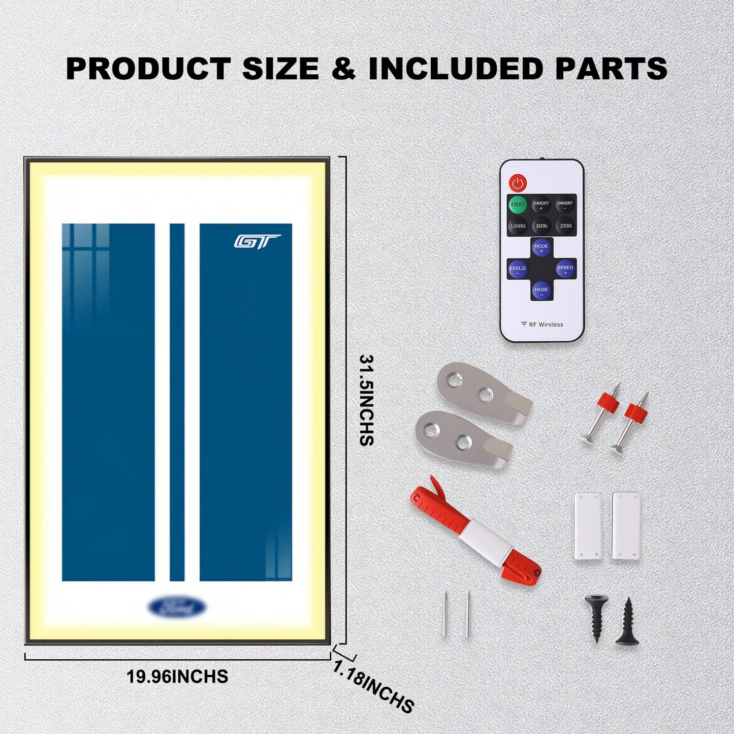 Wall Display Frame For LEGO® TECHNIC™ Ford GT 42154(Model Not Included)