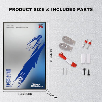 Wall Display Frame For LEGO® TECHNIC 42210 2 FAST 2 FURIOUS NISSAN SKYLINE GT-R (R34) CAR(Model Not Included)