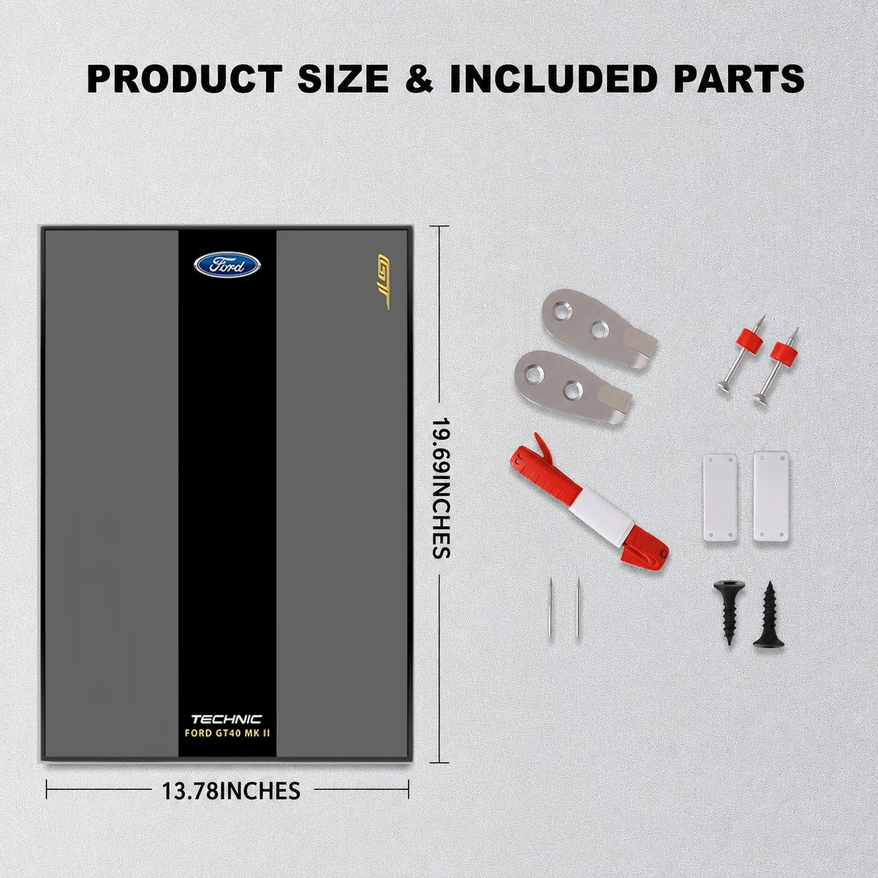 Wall Display Frame for LEGO® Technic™ 1966 Ford GT40 MKII Race Car Mid-Size Car 42223(Model Not Included)