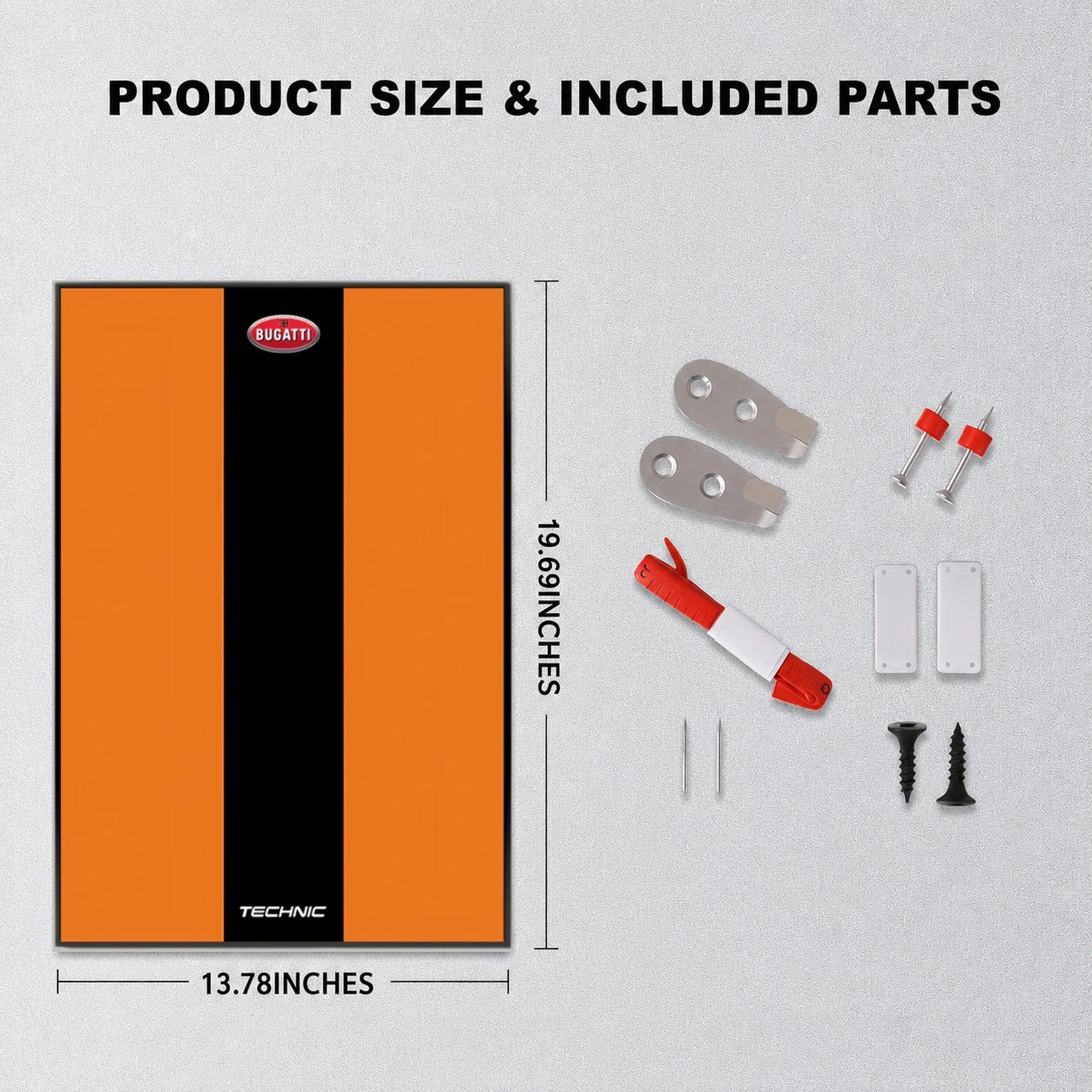 Wall Display Frame For LEGO® Technic™ Bugatti Chiron Pur Sport Hypercar Mid-Size Car 42222 (Model Not Included)