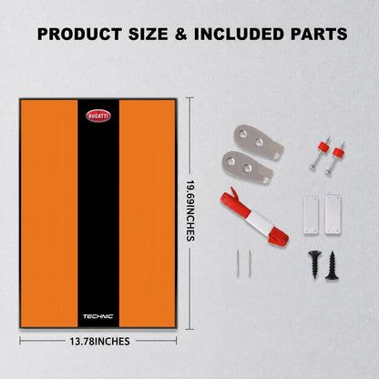 Wall Display Frame For LEGO® Technic™ Bugatti Chiron Pur Sport Hypercar Mid-Size Car 42222 (Model Not Included)