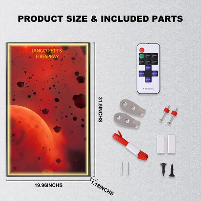 Wall Display frame for LEGO® STAR WARS™ 75409 Jango Fett's Firespray-Class Starship(Model Not Included)