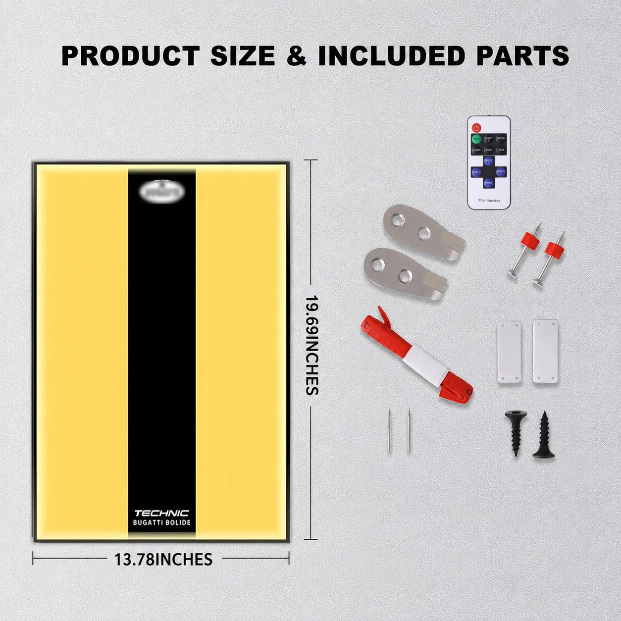 Wall Display Frame For LEGO® TECHNIC™ Bugtti Bolide Mid-Size CAR 42151(Model Not Included)