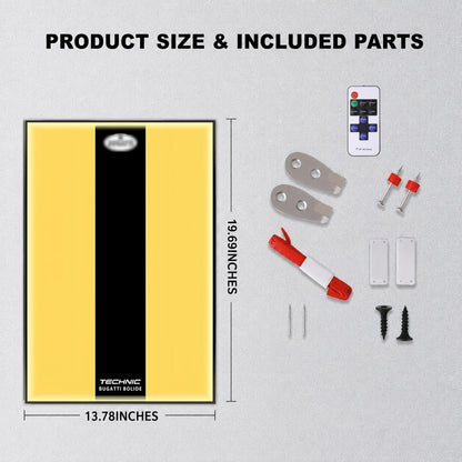 Wall Display Frame For LEGO® TECHNIC™ Bugtti Bolide Mid-Size CAR 42151(Model Not Included)