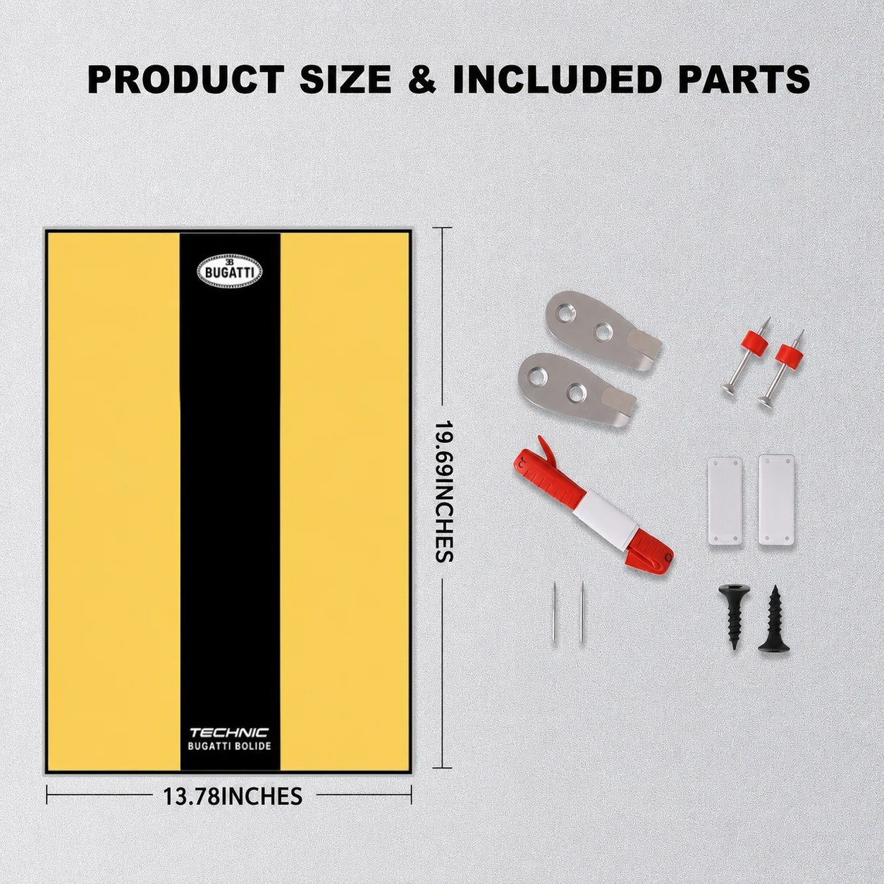 Wall Display Frame For LEGO® TECHNIC™ Bugtti Bolide Mid-Size CAR 42151(Model Not Included)