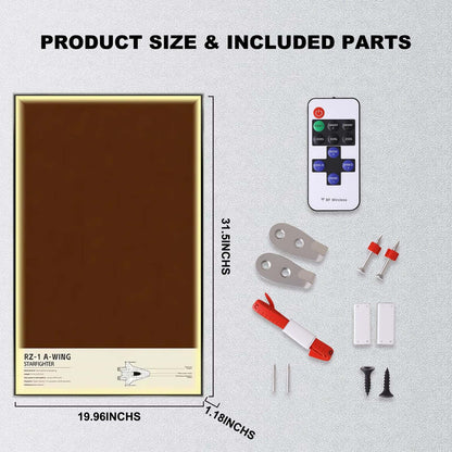Wall Display frame for LEGO® STAR WARS™ 75275 A-wing Starfighter™(Model Not Included)
