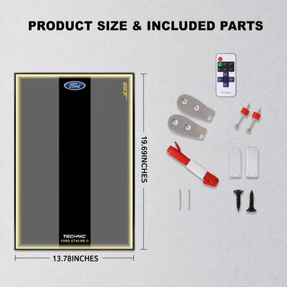 Wall Display Frame for LEGO® Technic™ 1966 Ford GT40 MKII Race Car Mid-Size Car 42223(Model Not Included)