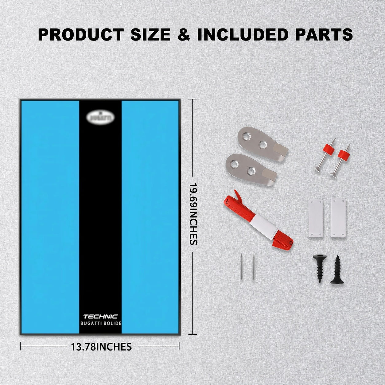 Wall Display Frame For LEGO® TECHNIC™ Bugatti Bolide Agile Blue Mid-Size Car 42162 (Model Not Included)