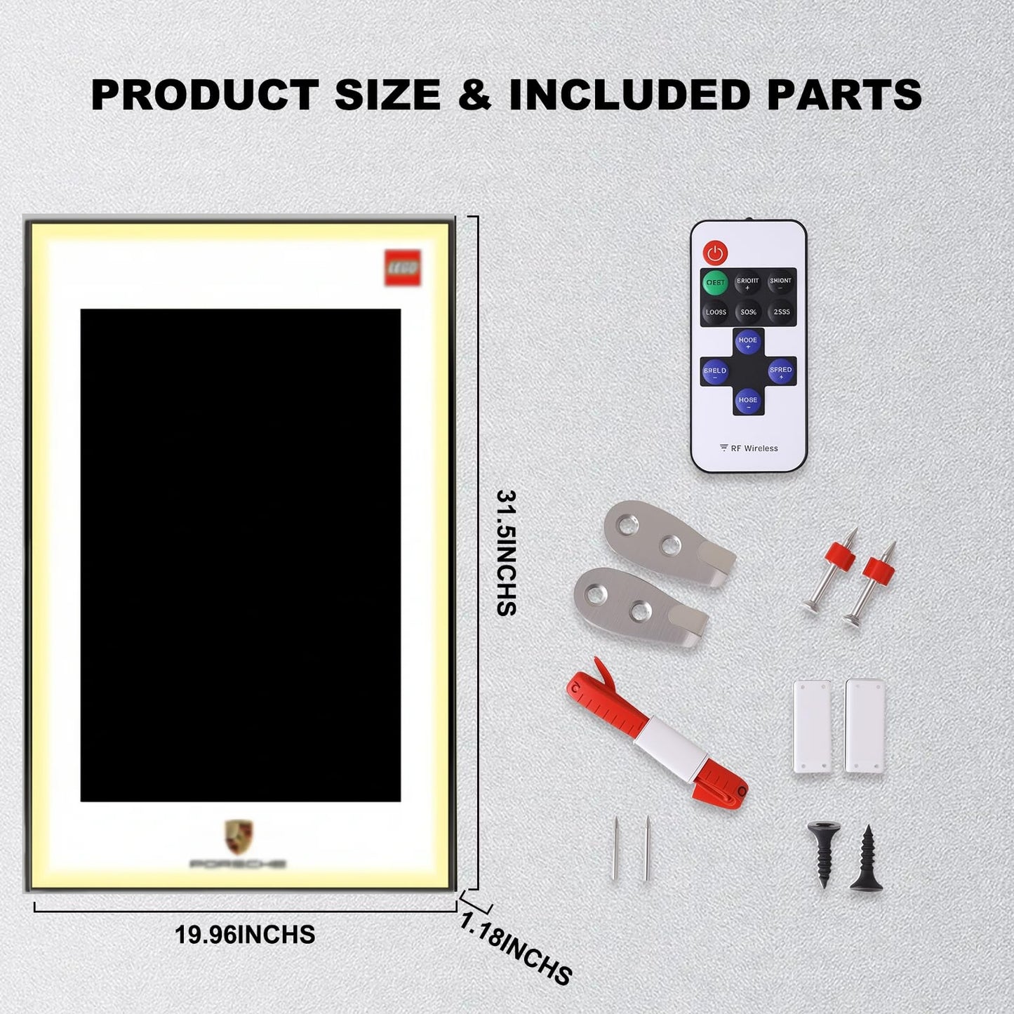 Wall Display Frame For LEGO® TECHNIC™ Porsche 911 RSR 42096(Model Not Included)